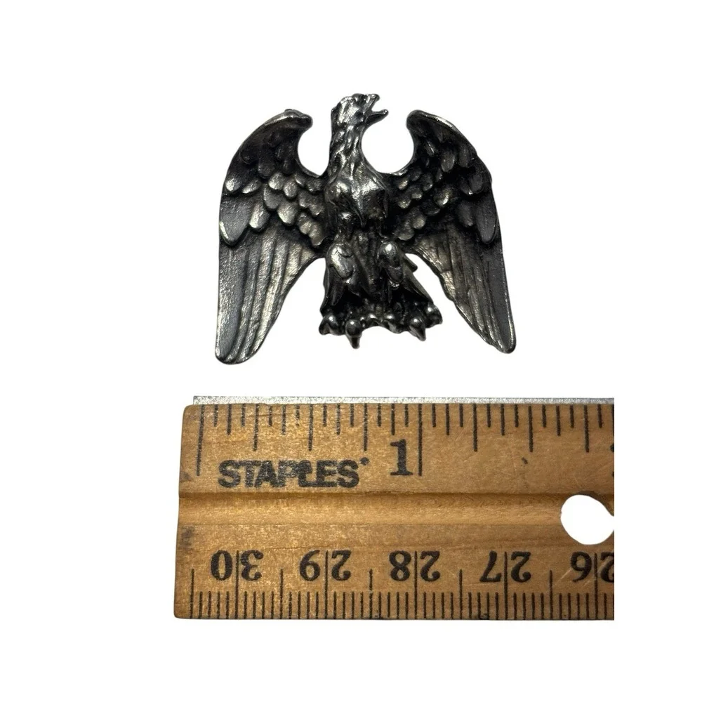 Vintage Silver Tone Legionary Eagle Roman Aguila Spread Wings Eagle Brooch Pin